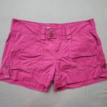 Express Womens Shorts Size 6 Purple Plum Shortie Flat Front Low Rise 100% Cotton - £8.42 GBP