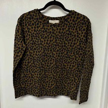 Ann Taylor LOFT Womens Brown Black Spotted Sweatshirt Long Sleeve Top Si... - £20.57 GBP