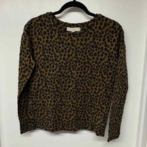 Ann Taylor LOFT Womens Brown Black Spotted Sweatshirt Long Sleeve Top Si... - £20.51 GBP