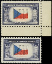 910b, Reverse Printing of Flag Colors VF NH With Normal Stamp -- Stuart Katz - $100.00