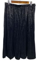 Black Velvet Sequin Pleated Skirt Y2K Whimsigoth Grunge Fairy Vamp Midi ... - $49.72