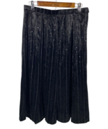 Black Velvet Sequin Pleated Skirt Y2K Whimsigoth Grunge Fairy Vamp Midi ... - $942.42 MXN