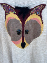Womens Large American Rag Cie Pullover Foxy Lady Fox Embroidered Sequin Sweater - £9.11 GBP