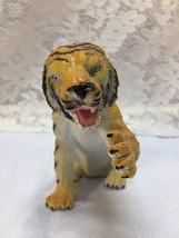 Tiger Toy Hard Plastic Figure Golden White and Black Color Growling Claw... - £3.77 GBP