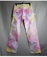 Dickies Men&#39;s Carpenter Painters Tie Dye Straight Leg Y2K Jeans Pants Si... - £24.92 GBP