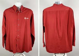 Trane HVAC Service Button Front Shirt Mens XL Cotton Polyester Red Embroidered - £23.29 GBP