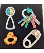 The First Years Baby Toy Lot Duck Rattle Spinner Keys Diaper Pin Vintage... - €25,54 EUR