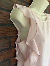 Juicy Couture Pink Blush Blouse Medium Ruffle Sleeve Back Button Shirt Top - £5.22 GBP