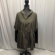 Champion Hooded Lightweight Jacket Womens Size XL Olive Green Black Laye... - $24.49