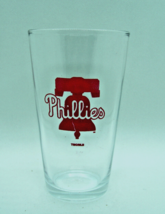 Philadelphia Phillies MLB Red Logo Clear Beer Pint Glass Cup 16 oz - £17.22 GBP