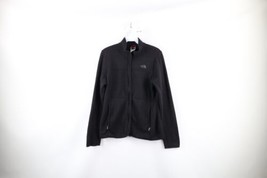 Vintage The North Face Womens Medium Spell Out Full Zip Sweater Jacket Black - £30.89 GBP