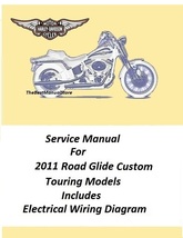 2011 Harley Davidson Road Glide Custom Touring Models Service Manual - $25.95