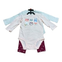 allbrand365 designer Infant Girls Bodysuit Pant 3 Piece Set, Pink Grey,9 Months - £22.67 GBP