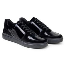 Belvedere Men's Formal Sneaker Edmound Black Velvet Patent Leather image 2
