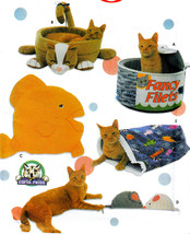  Fun Cat Beds, Fish Pillows, Catnip Mice, Sack Patterns Simplicity 5233 Uncut - £12.01 GBP