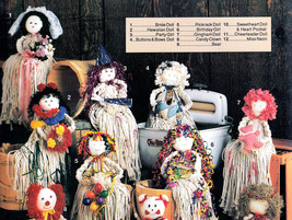 Annies Attic 12 Easy Mop Dolls Patterns Bride Clown Bear Birthday+ #87 M18 Oop - £6.23 GBP