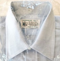 1970s Kmart Permanent Press Sealed Short Sleeve Blue Dress Shirt 14.5 Bags1 - $49.99