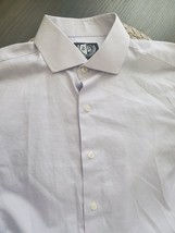 Blueburry Royale Flip Cuff Mens M Blue Pinstriped Dress Shirt Darted - $27.50
