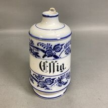 Vintage German Porcelain Spice Jar - Vinegar (Essig) Blue Onion Pattern - $16.83