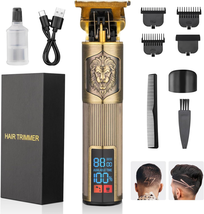 Hair Clippers for Men Professional Gold Hair Trimmer Barber Cordless Zer... - £25.63 GBP