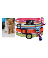 Cat Collars Adjustable 8 to 12 inch with Jingle Bell Bright Color Nylon ... - €12,20 EUR+