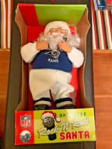 RARE LA Rams Animated Rock N&#39; Roll Santa Figure - Collector&#39;s Piece - $23.63
