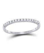 14kt White Gold Womens Round Diamond Wedding Band 1/6 Cttw - $275.55 CAD