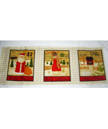 Christmas Stamp Fabric Includes 6 Small Panels Cotton Fabric  - £4.78 GBP