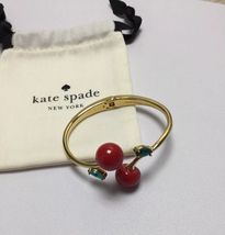 Kate Spade ma cherie cherry open hinged cuff Bracelet With KS Dust Bag New - £30.28 GBP