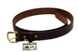 Amish Hand Stitched Belt Brown Leather Handmade 1¼ Inch In All Sizes Usa Made - £37.54 GBP