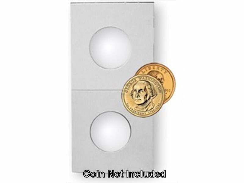 Guardhouse 2x2 Staple Paper Coin Holders - 50 Pack For Large Dollar Coins