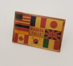 Niagara Falls Waterfall Souvenir Lapel Hat Pin International Flags Frien... - $19.60