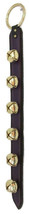 6 Jingle Bells On 2 Layer Black &amp; Purple Leather Strap   Amish Handmade In Usa - £35.66 GBP