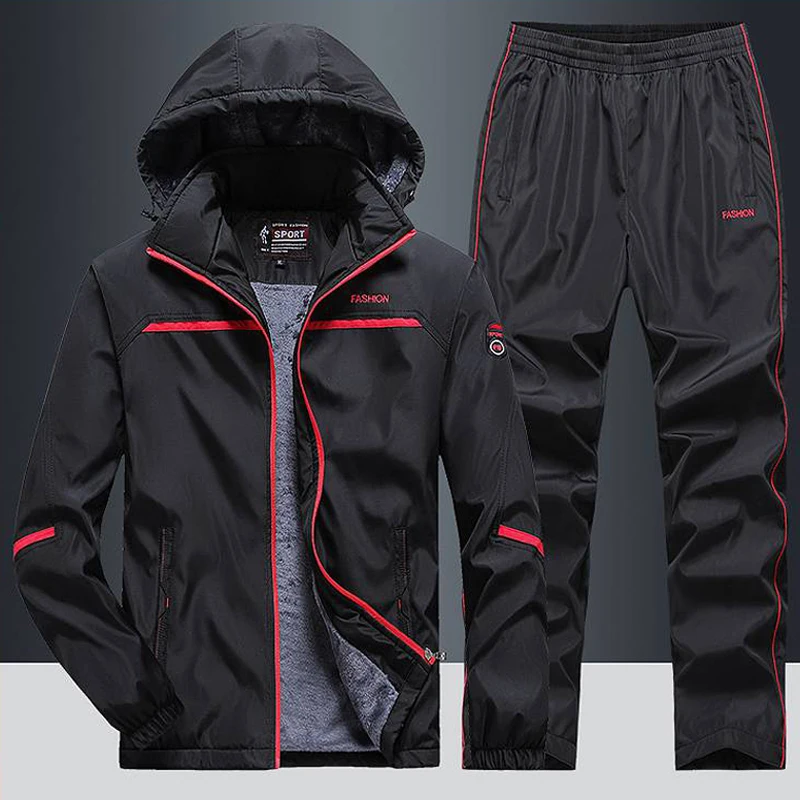 Trauit Men&#39;s Sets  Fleece Thick Hoodies Streetwear Casual Track Suits Men&#39;s Jack - £187.28 GBP