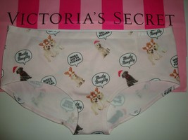 Victoria&#39;s Secret &quot;Pink&quot; Seamless Hipster Panty Pink Christmas Puppy Love Sz M - £10.11 GBP