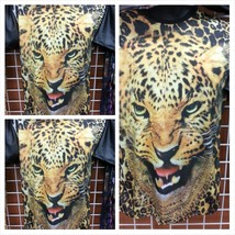 Cheetah Head Sublimation short sleeve T-SHIRT leopard print short sleeve... - £16.02 GBP