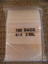 PLASTIC BAG 4x4 zip lock white block small poly 100 - £7.16 GBP