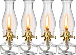 4 Pieces Oil Lamps, Vintage Glass Kerosene Lamp Oil Lantern Classic Chamber Lamp - £73.20 GBP