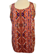 Olive &amp; Oak Orange Print Scoop Neck Sleeveless Top Size M - $11.71 CAD
