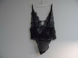 Adore Me Women&#39;s Lingerie Lace Mesh See Through Bodysuit 07252 Black Small - £11.38 GBP