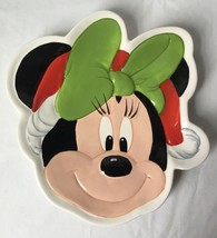 Disney Minnie Mouse in Santa Hat Christmas Plate Holiday Mrs Claus - $17.95