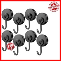 8-Pack Industrial Magnetic Hooks - 110lbs Capacity, Versatile Organizer ... - $24.24