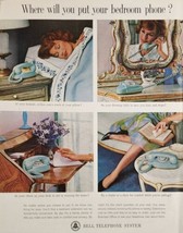 1963 Print Ad Bell Telephone System Lady Has Bedroom Phones  - £13.40 GBP