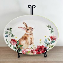 New Grace&#39;s Teaware Bunny Rabbit Floral Easter Oval Platter Plate15.5&quot;x11&quot; - £29.21 GBP