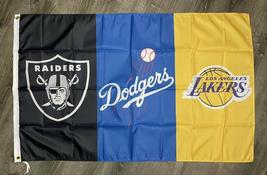 Los Angeles Dodgers Lakers Oakland Raiders Flag 3x5 ft Banner Man-Cave - £12.82 GBP