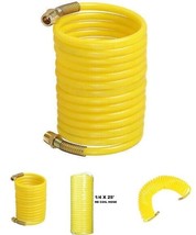 1/4&quot; x 25ft Recoil Air Hose Re coil Spring Ends Pneumatic Compressor Too... - $8.99
