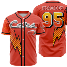 Custom Baseball Jersey Cars McQueen Unisex Shirt Cartoon Fans Birthday Gift - £17.82 GBP+