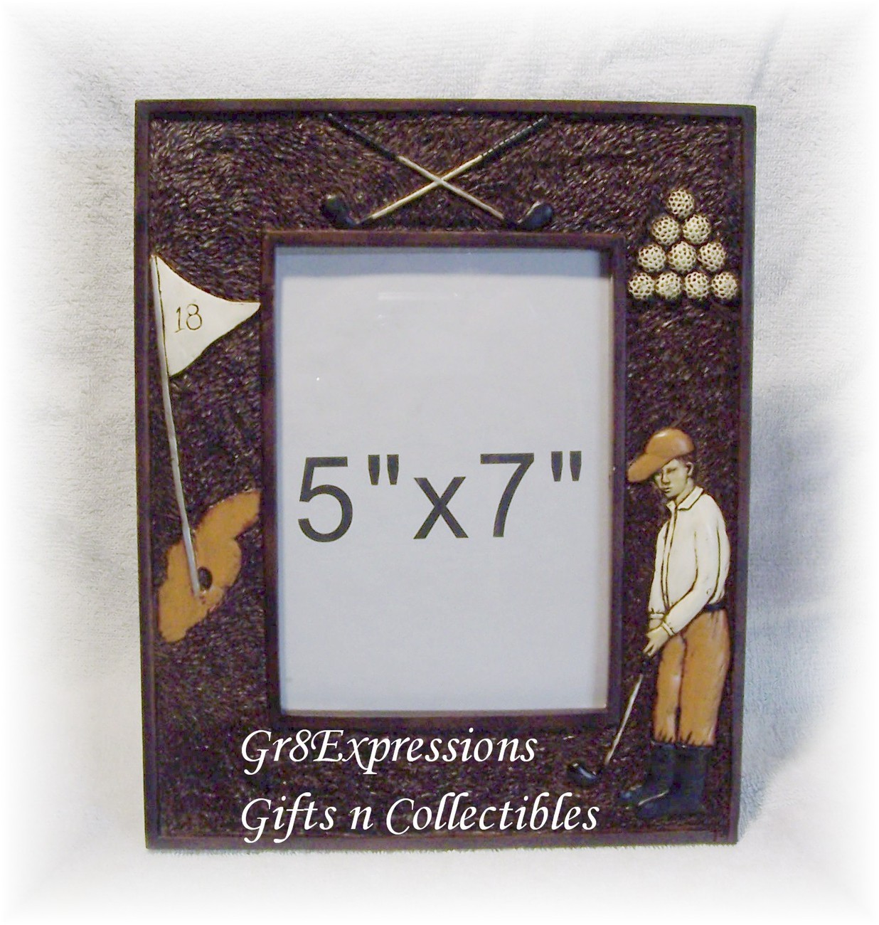 VINTAGE-INSPIRED SEPIA-TONED GOLF PICTURE PHOTO FRAME - $9.95