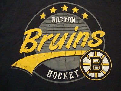 NHL Boston Bruins National Hockey League Sportswear Fan Black T Shirt Size L - £12.41 GBP