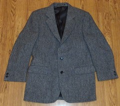 Irish Magee Donegal Tweed Jacket Herringbone Wool Blazer Sport Coat 40R Gray - £78.30 GBP